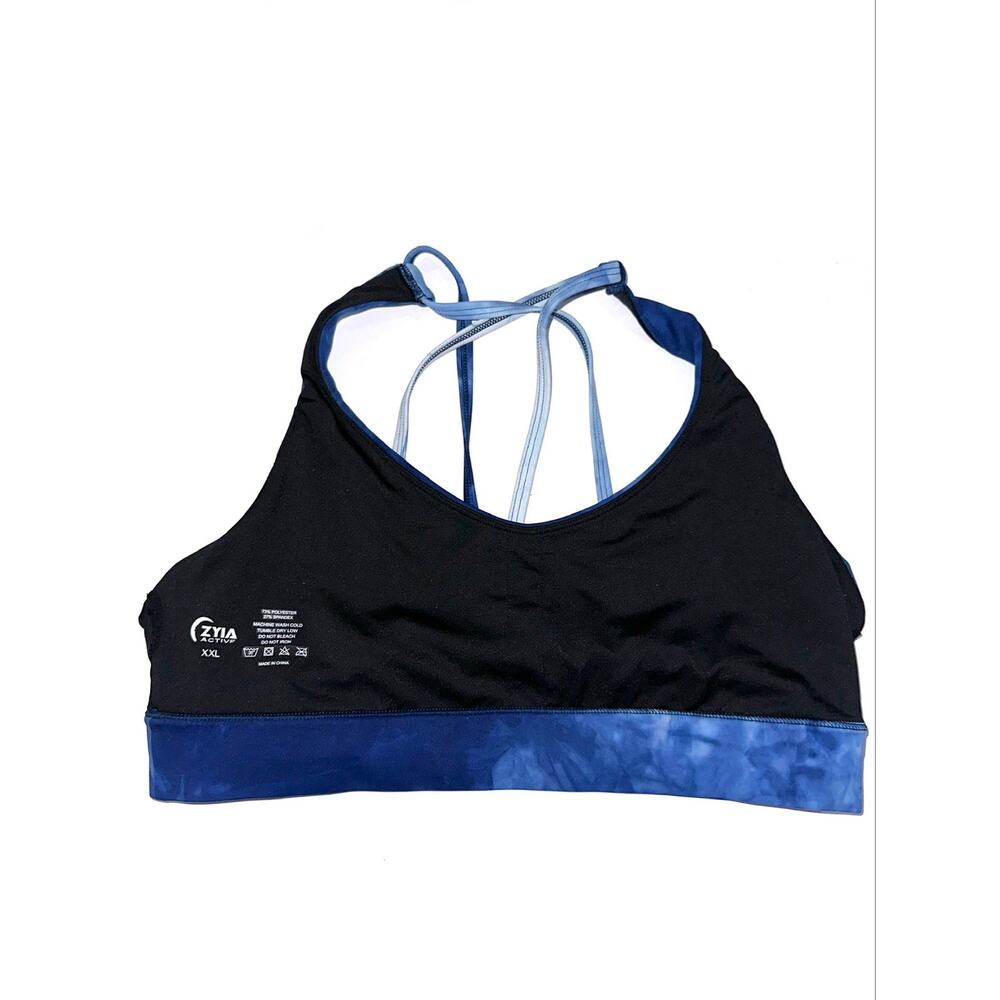 Zyia Active Blue Tie Dye Hendrix Light n Tight Strappy Sports Bra Size XXL - Picture 9 of 12